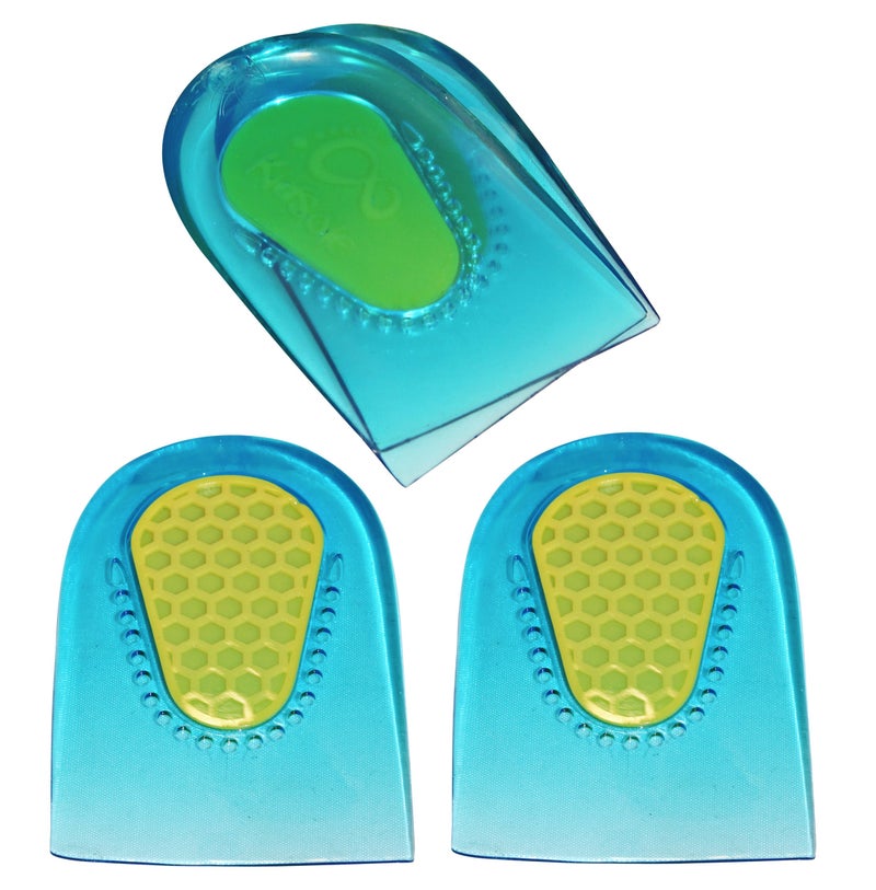 2 Pair 4 Heel Cups KidSole Slim Lightweight Gel Heel Cups for Kids with Sensitive Heels Heel Spurs Plantar Fasciitis or Ankle Pain